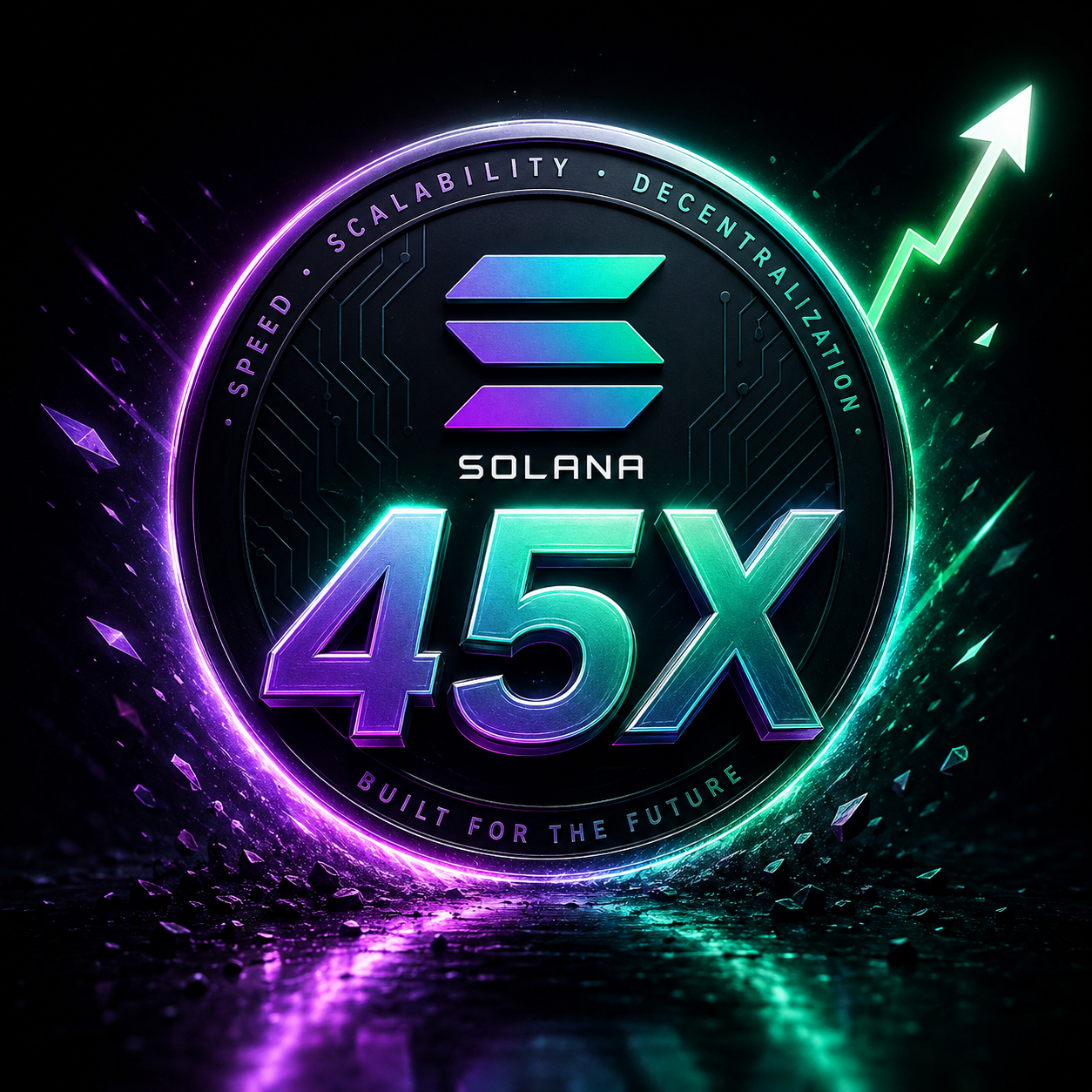 45X Solana coin artwork